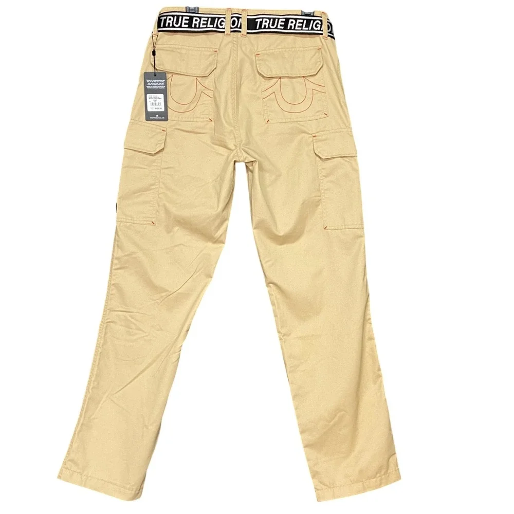 True‎ Religion Men's Size 30X32 Travertine Belted Logo Cargo Pants 700379 NWT